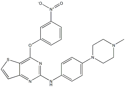 N-(4-(4-methylpiperazin-1-yl)phenyl)-4-(3-nitrophenoxy)thieno[3,2-d]pyrimidin-2-amine CAS#: 1353553-08-8