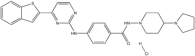 N-(4-Pyrrolidin-1-yl-piperidin-1-yl)-[4-(4-benzo[b]thiophen-2-yl-pyrimidin-2-ylamino)phenyl]carboxamidehydrochloride CAS#: 1186195-62-9