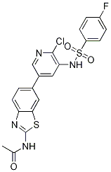 N-[6-[6-Chloro-5-[[(4-fluorophenyl)sulfonyl]aMino]-3-pyridinyl]-1,3-benzothiazol-2-yl]acetaMide CAS#: 1112980-86-5