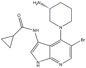 (R)-N-(4-(3-aminopiperidin-1-yl)-5-bromo-1H-pyrrolo[2,3-b]pyridin-3-yl)cyclopropanecarboxamide CAS#: 1196541-47-5