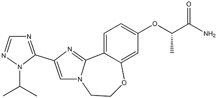 (S)-2-((2-(1-isopropyl-1H-1,2,4-triazol-5-yl)-5,6-dihydrobenzo[f]imidazo[1,2-d][1,4]oxazepin-9-yl)oxy)propanamide CAS#: 1282514-88-8