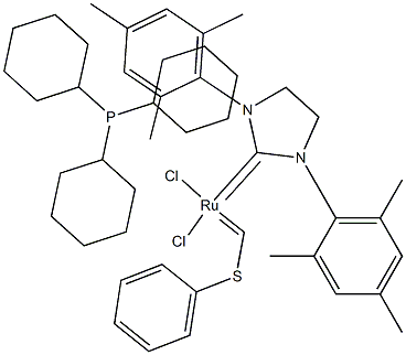Tricyclohexylphosphine[1,3-bis(2,4,6-trimethylphenyl)-4,5-dihydroimidazol-2-ylidene][(phenylthio)methylene]ruthenium(II)dichloride CAS#: 1155422-69-7