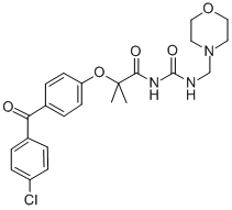 Urea, 1-(2-(p-(p-chlorobenzoyl)phenoxy)-2-methylpropionyl)-3-(morpholi nomethyl)- CAS#: 70970-56-8