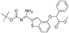 (Z)-Methyl 2-(2-(N'-(tert-butoxycarbonyl)carbaMiMidoyl)benzo[b]thiophen-4-yloxy)-2-phenylacetate CAS#: 1209492-89-6