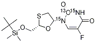 cis-5-Fluoro-1-[2-[[[(1,1-dimethylethyl)dimethylsilyl]oxy]methyl]-1,3-oxathiolan-5-yl]-2,4(1H,3H)-pyrimidinedione-13C,15N2 CAS#: 1217650-77-5