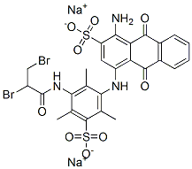 disodium 1-amino-4-[[3-[(2,3-dibromo-1-oxopropyl)amino]-2,4,6-trimethyl-5-sulphonatophenyl]amino]-9,10-dihydro-9,10-dioxoanthracene-2-sulphonate CAS#: 70210-42-3