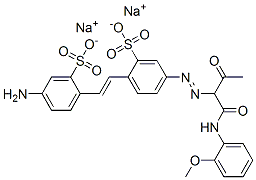 disodium 2-[2-(4-amino-2-sulphonatophenyl)vinyl]-5-[[1-[[(2-methoxyphenyl)amino]carbonyl]-2-oxopropyl]azo]benzenesulphonate CAS#: 72245-61-5