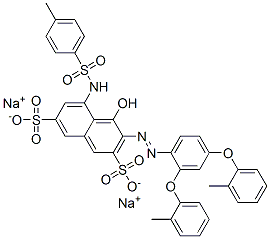 disodium 3-[[2,4-bis(2-methylphenoxy)phenyl]azo]-4-hydroxy-5-[[(p-tolyl)sulphonyl]amino]naphthalene-2,7-disulphonate CAS#: 70210-05-8
