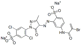disodium 4-[4-[[5-[(2-bromo-1-oxoallyl)amino]-2-sulphonatophenyl]azo]-4,5-dihydro-3-methyl-5-oxo-1H-pyrazol-1-yl]-2,5-dichlorobenzenesulphonate CAS#: 70247-70-0