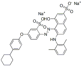 disodium 5-[[4-(4-cyclohexylphenoxy)-2-sulphonatophenyl]azo]-6-[(2,6-dimethylphenyl)amino]-4-hydroxynaphthalene-2-sulphonate CAS#: 71720-89-3