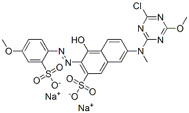 disodium 7-[(4-chloro-6-methoxy-1,3,5-triazin-2-yl)methylamino]-4-hydroxy-3-[(4-methoxy-2-sulphonatophenyl)azo]naphthalene-2-sulphonate CAS#: 70210-19-4
