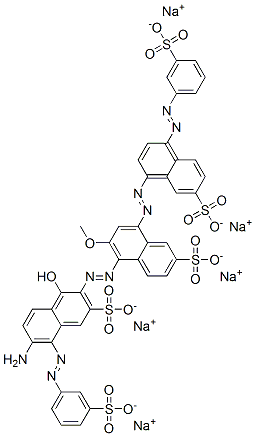 pentasodium 5-[[6-amino-1-hydroxy-3-sulphonato-5-[(3-sulphonatophenyl)azo]-2-naphthyl]azo]-6-methoxy-8-[[7-sulphonato-4-[(3-sulphonatophenyl)azo]naphthyl]azo]naphthalene-2-sulphonate CAS#: 71767-19-6
