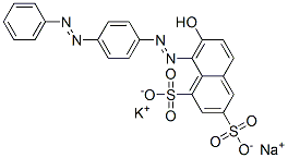 potassium sodium 7-hydroxy-8-[[4-(phenylazo)phenyl]azo]naphthalene-1,3-disulphonate CAS#: 70321-81-2