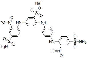 sodium 5-[[2-nitro-4-sulphamoylphenyl]amino]-2-[[4-[[2-nitro-4-sulphamoylphenyl]amino]phenyl]amino]benzenesulphonate CAS#: 71873-58-0