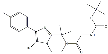 tert-butyl 2-(3-bromo-2-(4-fluorophenyl)-8,8-dimethyl-5,6-dihydroimidazo[1,2-a]pyrazin-7(8H)-yl)-2-oxoethylcarbamate CAS#: 1261117-66-1