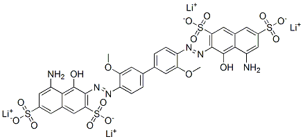 tetralithium 3,3'-[(3,3'-dimethoxy[1,1'-biphenyl]-4,4'-diyl)bis(azo)]bis[5-amino-4-hydroxynaphthalene-2,7-disulphonate] CAS#: 71550-22-6
