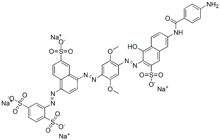 tetrasodium 2-[[4-[[4-[[6-[(4-aminobenzoyl)amino]-1-hydroxy-3-sulphonato-2-naphthyl]azo]-2,5-dimethoxyphenyl]azo]-6-sulphonato-1-naphthyl]azo]benzene-1,4-disulphonate CAS#: 71033-17-5