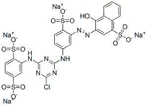 tetrasodium 2-[[4-chloro-6-[[3-[(1-hydroxy-4-sulphonato-2-naphthyl)azo]-4-sulphonatophenyl]amino]-1,3,5-triazin-2-yl]amino]benzene-1,4-disulphonate CAS#: 70210-18-3