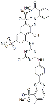 tetrasodium 2-[[8-[[4-chloro-6-[[4-(6-methyl-7-sulphonatobenzothiazol-2-yl)phenyl]amino]-1,3,5-triazin-2-yl]amino]-1-hydroxy-3,6-disulphonato-2-naphthyl]azo]benzoate CAS#: 70209-93-7