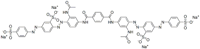 tetrasodium 2,2'-[1,4-phenylenebis[carbonylimino[2-acetamido-4,1-phenylene]azo]]bis[5-[(4-sulphonatophenyl)azo]benzenesulphonate] CAS#: 70210-30-9