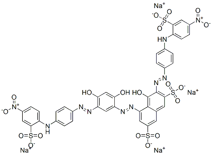 tetrasodium 5-[[2,4-dihydroxy-5-[[4-[(4-nitro-2-sulphonatophenyl)amino]phenyl]azo]phenyl]azo]-4-hydroxy-3-[[4-[(4-nitro-2-sulphonatophenyl)amino]phenyl]azo]naphthalene-2,7-disulphonate CAS#: 70210-34-3