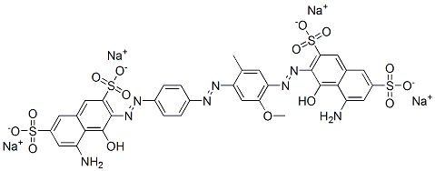 tetrasodium 5-amino-3-[[4-[[4-[(8-amino-1-hydroxy-3,6-disulphonato-2-naphthyl)azo]-5-methoxy-o-tolyl]azo]phenyl]azo]-4-hydroxynaphthalene-2,7-disulphonate CAS#: 72245-59-1