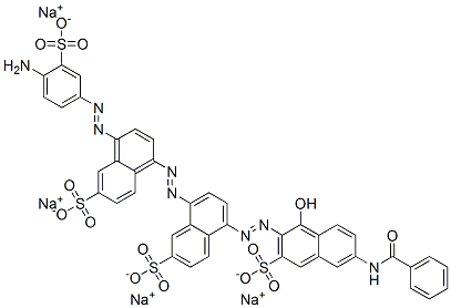tetrasodium 8-[[4-[(4-amino-3-sulphonatophenyl)azo]-6-sulphonatonaphthyl]azo]-5-[[6-(benzoylamino)-1-hydroxy-3-sulphonato-2-naphthyl]azo]naphthalene-2-sulphonate CAS#: 70210-31-0