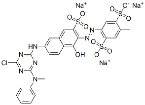 trisodium 4-[[6-[[4-chloro-6-(methylphenylamino)-1,3,5-triazin-2-yl]amino]-1-hydroxy-3-sulphonato-2-naphthyl]azo]toluene-2,5-disulphonate CAS#: 71257-86-8
