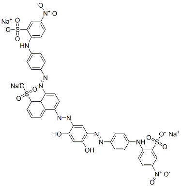 trisodium 5-[[2,4-dihydroxy-5-[[4-[(4-nitro-2-sulphonatophenyl)amino]phenyl]azo]phenyl]azo]-8-[[4-[(4-nitro-2-sulphonatophenyl)amino]phenyl]azo]naphthalenesulphonate CAS#: 72496-92-5