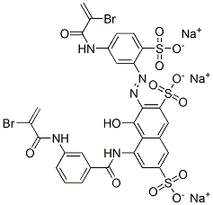 trisodium 5-[[3-[(2-bromo-1-oxoallyl)amino]benzoyl]amino]-3-[[5-[(2-bromo-1-oxoallyl)amino]-2-sulphonatophenyl]azo]-4-hydroxynaphthalene-2,7-disulphonate CAS#: 70210-01-4