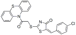 1-(10H-Phenothiazin-10-yl)-2-[5-(4-chlorobenzylidene)-4-oxo-2-thiazolin-2-ylthio]ethanone CAS#: 73986-64-8