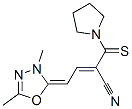 1-[2-cyano-4-(3,5-dimethyl-1,3,4-oxadiazol-2(3H)-ylidene)-1-thioxobut-2-enyl]pyrrolidine CAS#: 72361-42-3