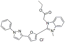 1-(2-ethoxy-2-oxoethyl)-3-methyl-2-[5-(1-phenyl-1H-pyrazol-3-yl)furan-2-yl]-1H-benzimidazolium chloride CAS#: 74878-56-1