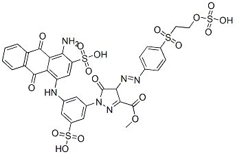 1-[3-[[(4-Amino-9,10-dihydro-9,10-dioxo-3-sulfoanthracen)-1-yl]amino]-5-sulfophenyl]-4,5-dihydro-5-oxo-4-[[4-[[2-(sulfooxy)ethyl]sulfonyl]phenyl]azo]-1H-pyrazole-3-carboxylic acid 3-methyl ester CAS#: 73157-49-0
