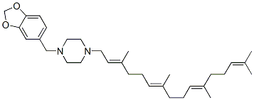 1-(3,4-Methylenedioxybenzyl)-4-[(2E,6E,10E)-3,7,11,15-tetramethyl-2,6,10,14-hexadecatetrenyl]piperazine CAS#: 72050-88-5