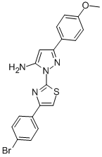 1-(4-(4-Bromophenyl)-2-thiazolyl)-3-(4-methoxyphenyl)-1H-pyrazol-5-ami ne CAS#: 74101-17-0