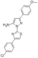 1-(4-(4-Chlorophenyl)-2-thiazolyl)-3-(4-methoxyphenyl)-1H-pyrazol-5-am ine CAS#: 74101-22-7
