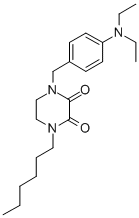 1-(4-diethylaminobenzyl)-4-n-hexyl-2,3-dioxopiperazine CAS#: 78201-80-6