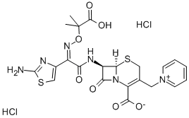 1-[[(6R,7R)-7-[[(2Z)-(2-Amino-4-thiazolyl)[(1-carboxy-1-methylethoxy)imino]acetyl]amino]-2-carboxy-8-oxo-5-thia-1-azabicyclo[4.2.0]oct-2-en-3-yl]methyl]pyridinium chloride monohydrochloride CAS#: 73547-70-3