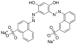 1-Naphthalenesulfonic acid, 4-[[2,4-dihydroxy-5-[(7-sulfo- 1-naphthalenyl)azo]phenyl]azo]-, disodium salt CAS#: 75627-16-6