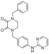 1-(Phenylmethyl)-4-((4-(2-pyrimidinylamino)phenyl)methyl)-2,3-piperazi nedione CAS#: 77916-97-3