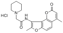 1-Piperidineacetamide, N-(4,8-dimethyl-2-oxo-2H-furo(2,3-h)-1-benzopyr an-9-yl)-, hydrochloride CAS#: 75616-57-8
