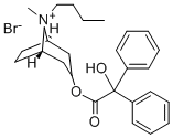1-alpha-H,5-alpha-H-Tropanium, 8-butyl-3-hydroxy-, bromide, benzilate CAS#: 73954-05-9