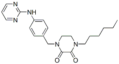 1-hexyl-4-[[4-(pyrimidin-2-ylamino)phenyl]methyl]piperazine-2,3-dione CAS#: 77917-01-2