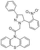 10-((4,5-Dihydro-5-(2-nitrophenyl)-3-phenyl-1H-pyrazol-1-yl)acetyl)-10 H-phenothiazine CAS#: 78807-66-6