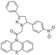 10-((4,5-Dihydro-5-(4-nitrophenyl)-3-phenyl-1H-pyrazol-1-yl)acetyl)-10 H-phenothiazine CAS#: 78807-67-7
