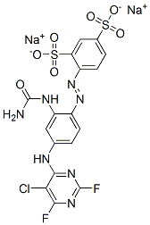 1,3-Benzenedisulfonic acid, 4-[[2-[(aminocarbonyl)amino] -4-[(5-chloro-2,6-difluoro-4-pyrimidinyl)amino ]phenyl]azo]-, disodium salt CAS#: 73019-07-5
