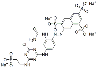 1,3,6-Naphthalenetrisulfonic acid, 7-2-(aminocarbonyl)amino-4-4-chloro-6-(2-sulfoethyl)amino-1,3,5-triazin-2-ylaminophenylazo-, tetrasodium salt CAS#: 73275-64-6