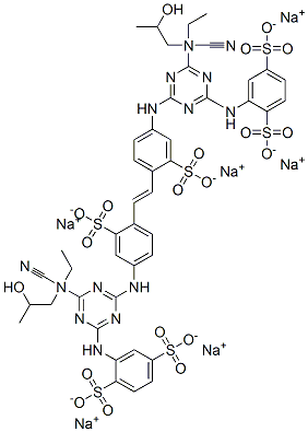 1,4-Benzenedisulfonic acid, 2,2'-[1,2-ethenediylbis[(3-sulfo-4,1-phenylene)imino[6- [(2-cyanoethyl)(2-hydroxypropyl)amino]-1,3,5-triazine-4,2-diyl]imino]bis-, hexasodium salt CAS#: 76508-02-6
