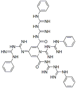 1,4-Dihydro-4-[[imino[[imino(phenylamino)methyl]amino]methyl]imino]-N,N',1-tris[imino[[imino(phenylamino)methyl]amino]methyl]-2,6-pyridinedicarboxamide CAS#: 74050-92-3